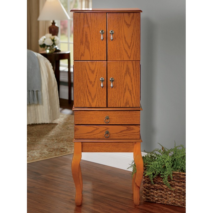 Camille Jewelry Armoire, Oak, large