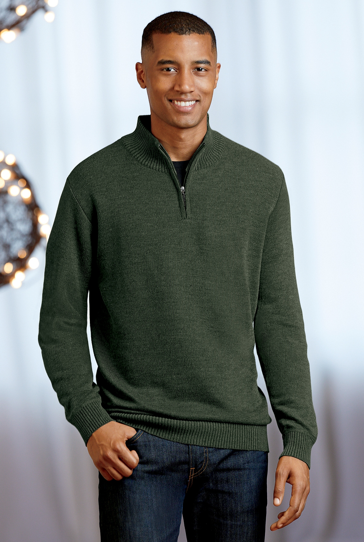 Three quarter zip sweater