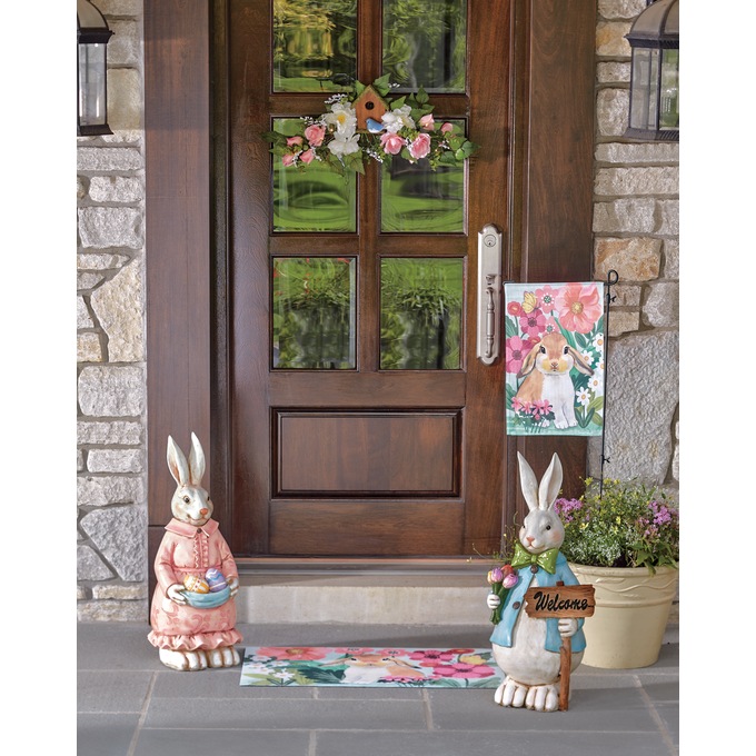 Lit Floral Birdhouse Swag, , large