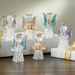 Set of 6 Mini Glass Angels, , large