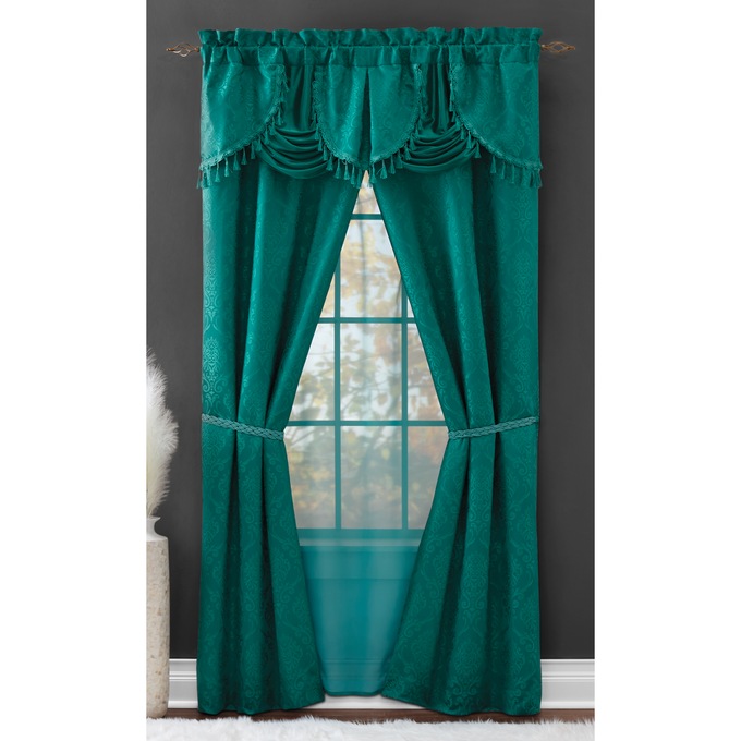 Alicia Window Set, Teal Solid, large