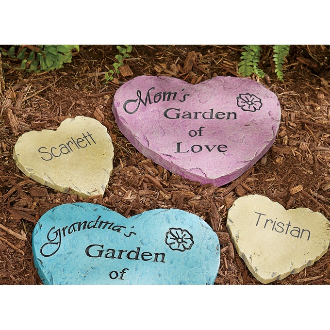 Personalized Mom/Grandma Garden Stone with 2 Child/Grandchild Stones - Buy Both and Save, , large
