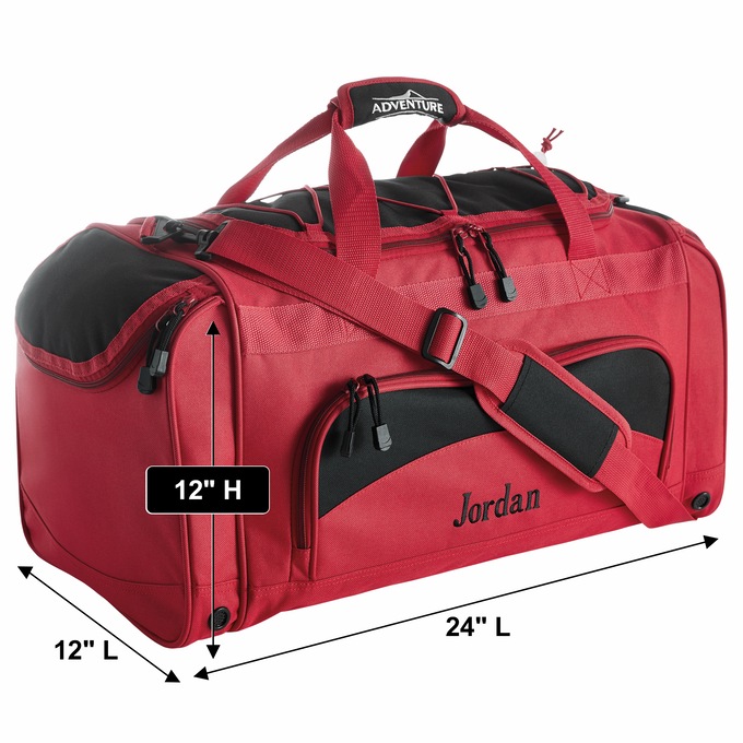 Personalized Duffel Bag with Shoe Pocket and Lockable Zips, , large