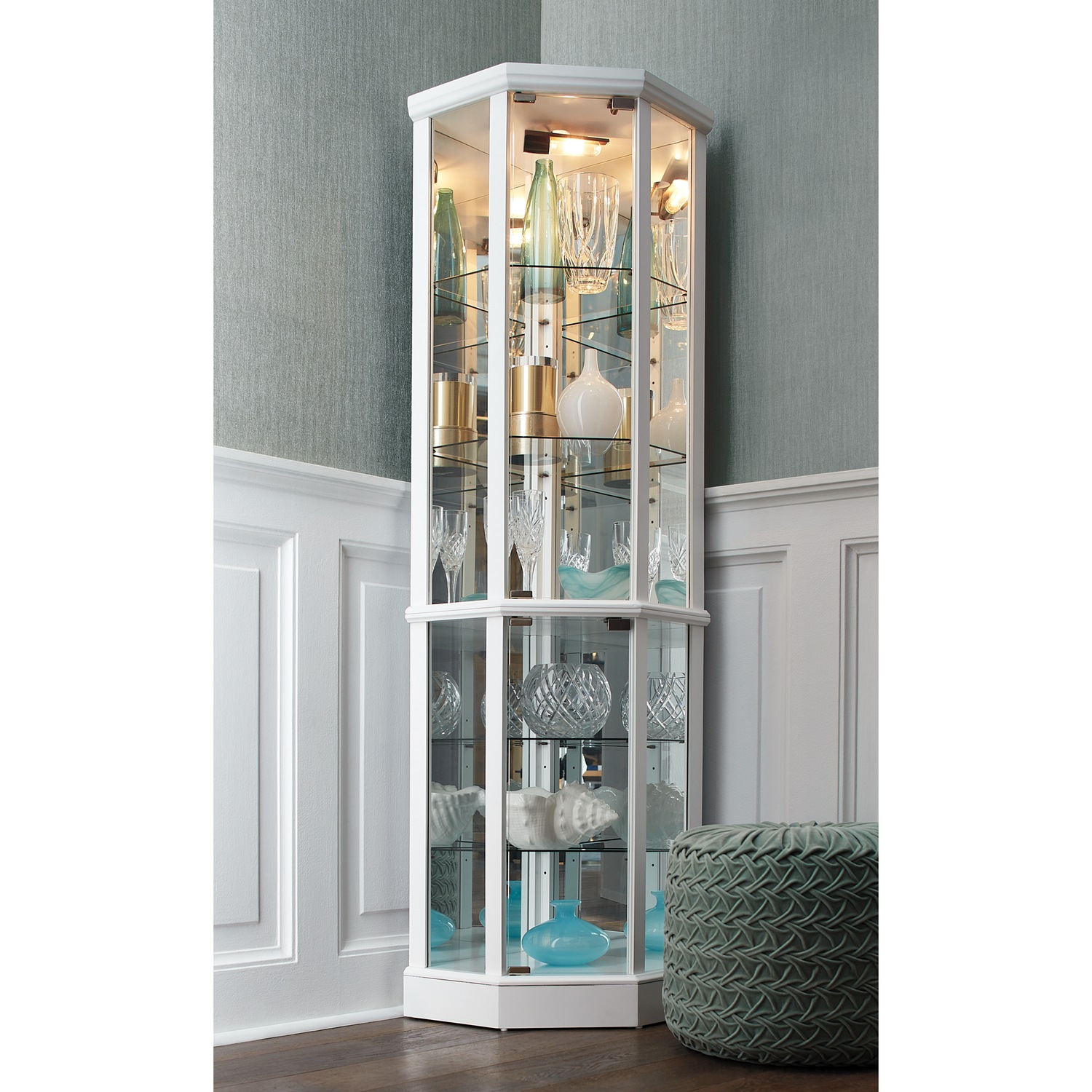 Tiano lighted curio cabinet sale
