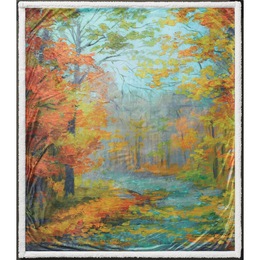 Fall Landscape-Novelty Sherpa Throw, , large