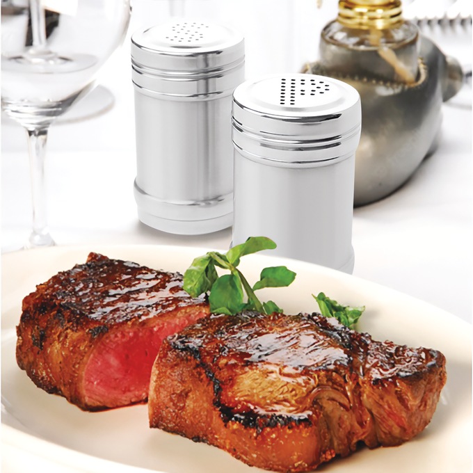 Set of 2 Stainless Steel Salt & Pepper Shakers, , large