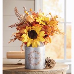 Sunflower and Chinese Lantern Arrangement, , large