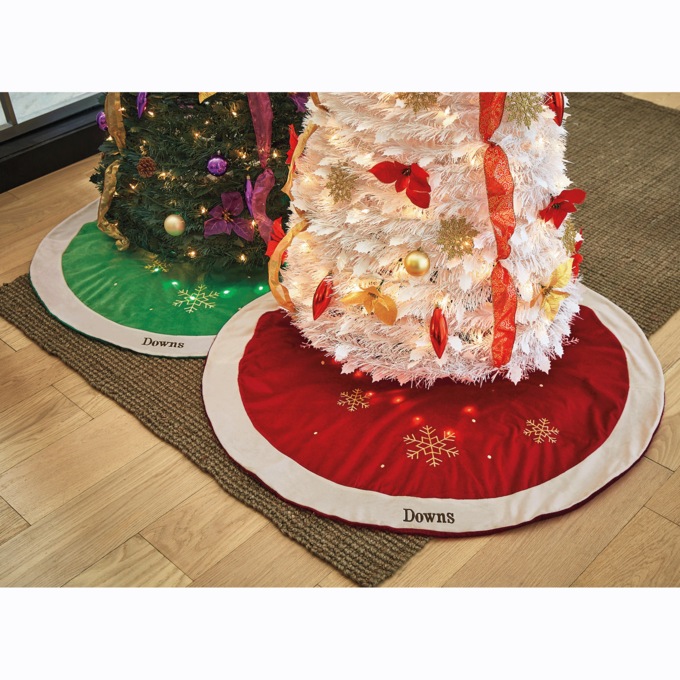 Lit Snowflake Tree Skirt, , large