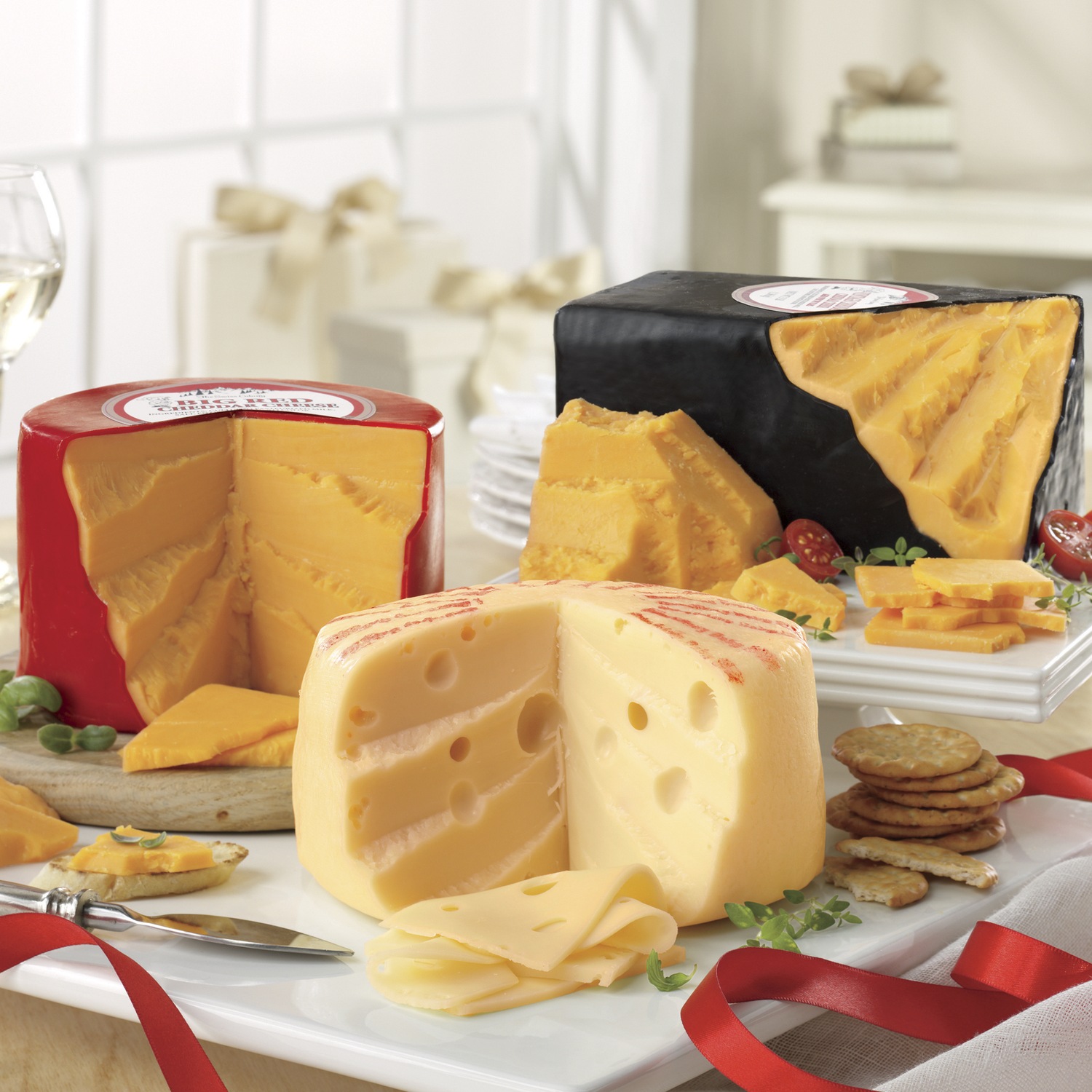Vintage Cheddar Cheese, Big Red Cheddar Cheese & Big Baby Swiss Cheese