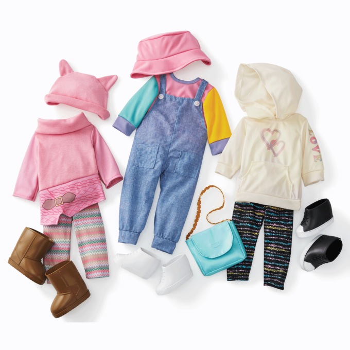 Set of Three 18" Doll Outfits, , large