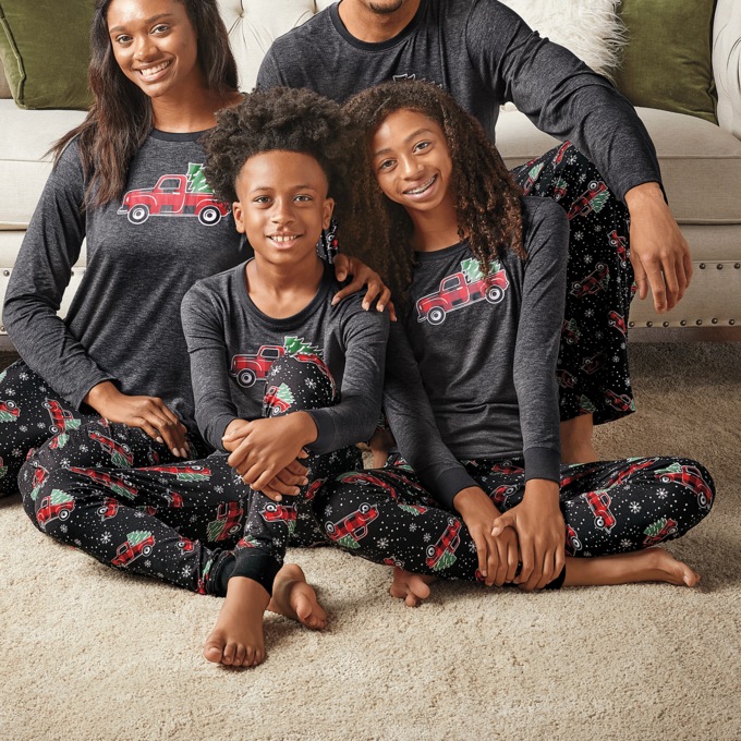 Happy camper christmas pajamas top