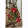 Lit Poinsettia Christmas Tree, , large