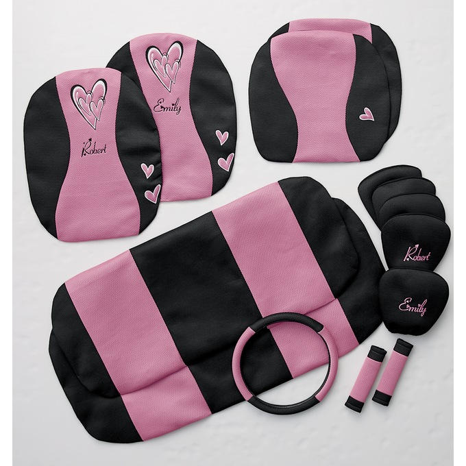 14-Piece Seat Cover Kit, Pink, large