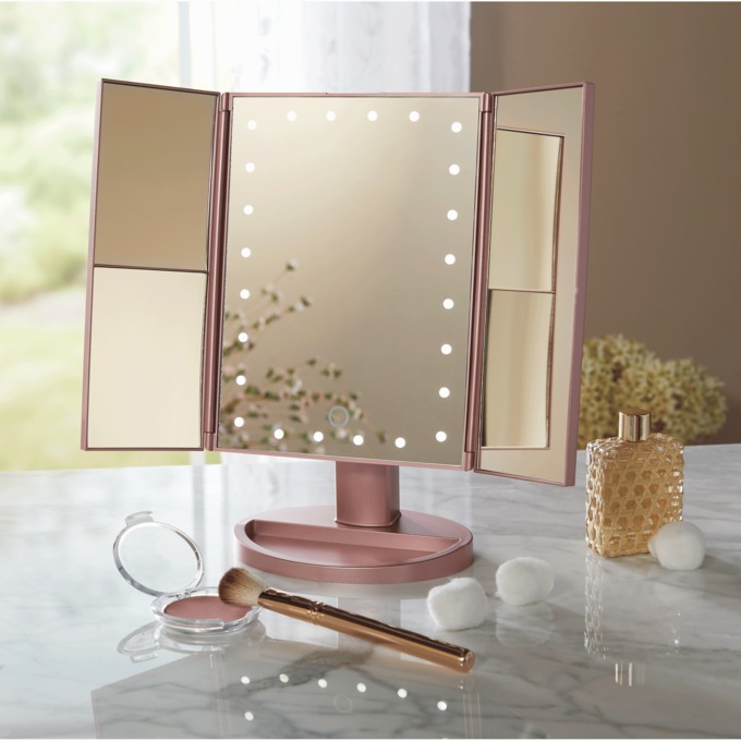 Trifold Lighted Vanity Mirror Swiss Colony