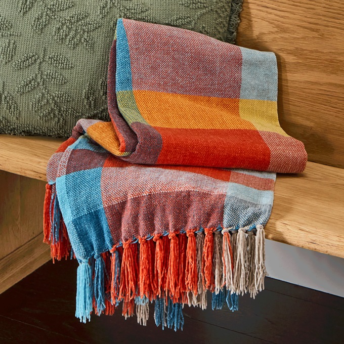 Fall Plaid Throw, , large