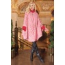 Sherpa-Trimmed Matching Fleece Cape with Gloves, Red White Houndstooth, large
