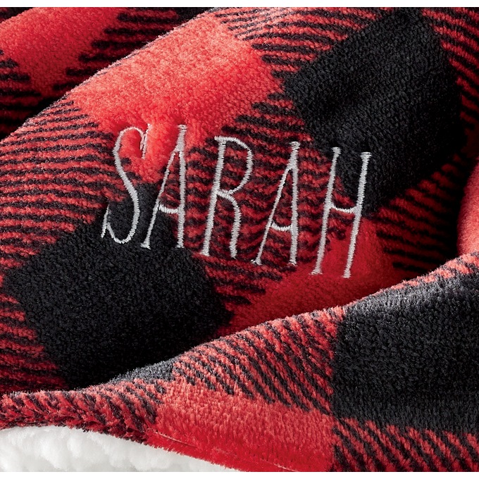 Buffalo Plaid Throw and Bootie Set, , large