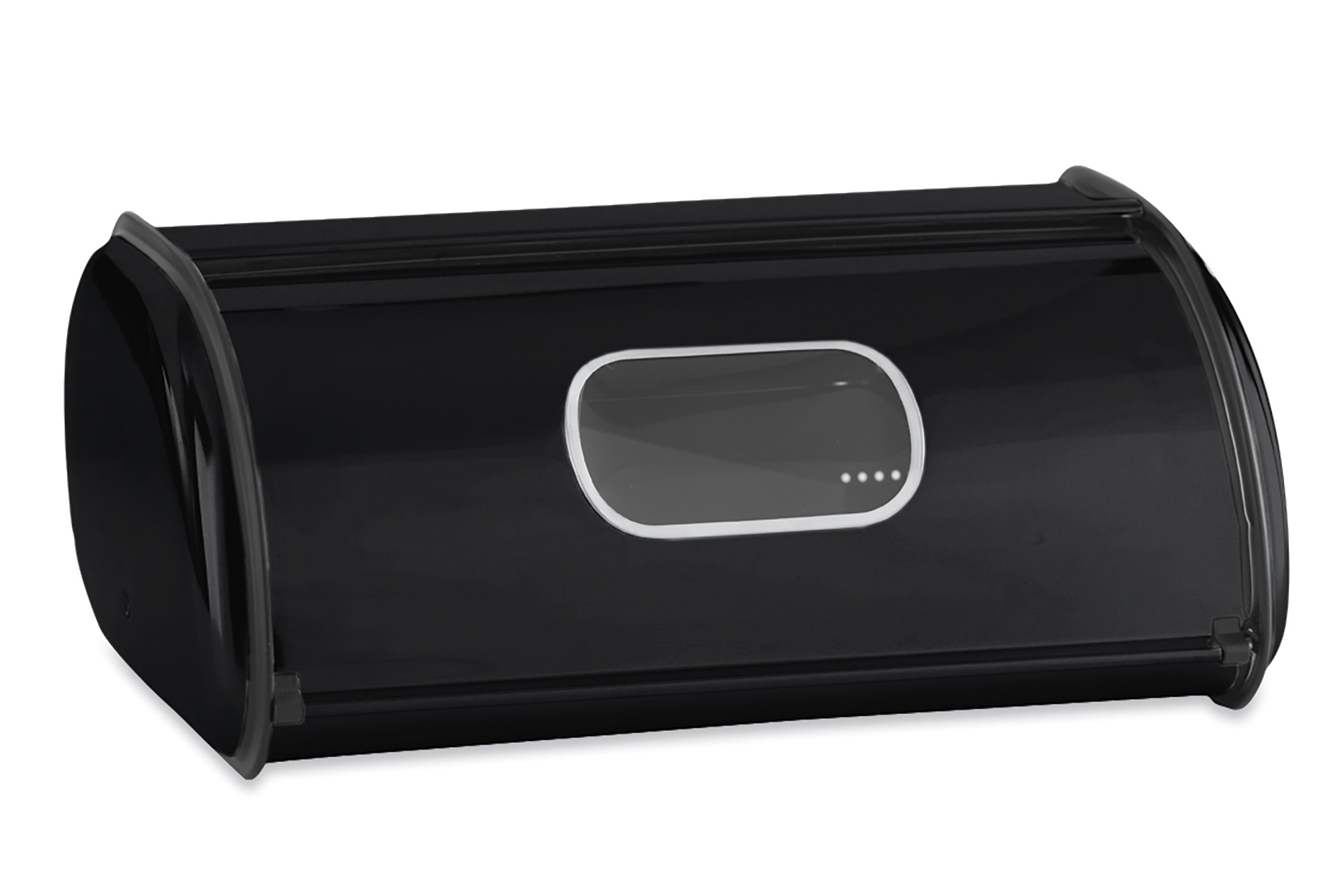 Stainless Steel Breadbox with Window, Black, large