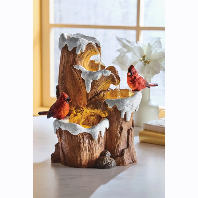 Lit Cardinal Fountain, , large