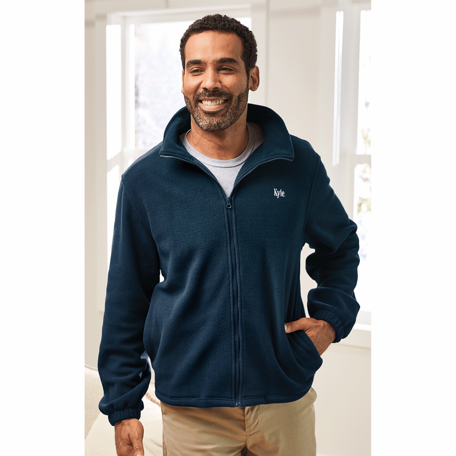 Men s Personalized Fleece Jacket Swiss Colony