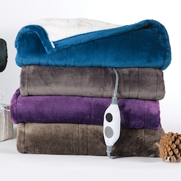 Westinghouse Reversible Fleece to Sherpa Heated Throw, Plush, , large