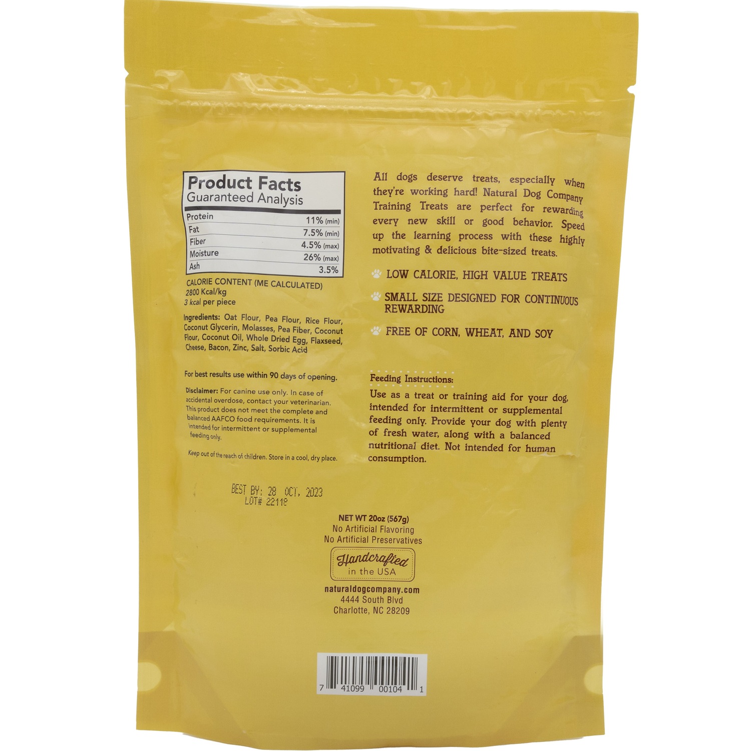 Natural Dog Company 20oz. Bag Training Treats Swiss Colony