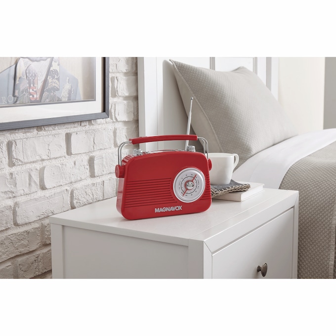 Magnavox FM Clock Radio with Bluetooth, Red, large