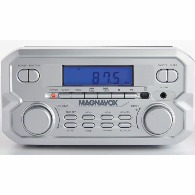 Magnavox 3-Piece Shelf System with CD, Bluetooth & FM Radio, Silver, large