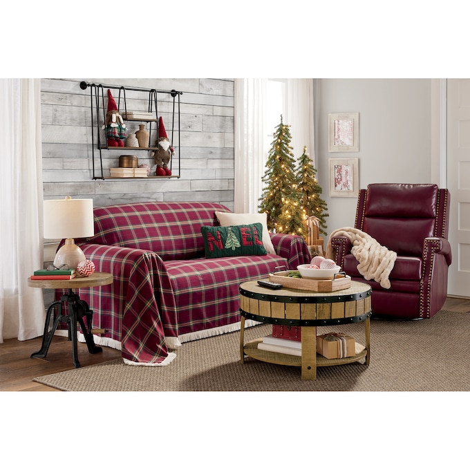Christmas Tartan Furniture Throw, , large