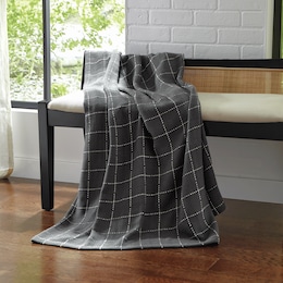 Modern Farmhouse Plaid Blanket, , large