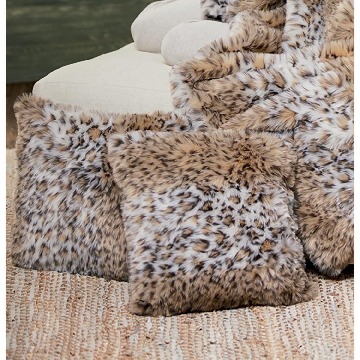 Leopard fur pillow cheap