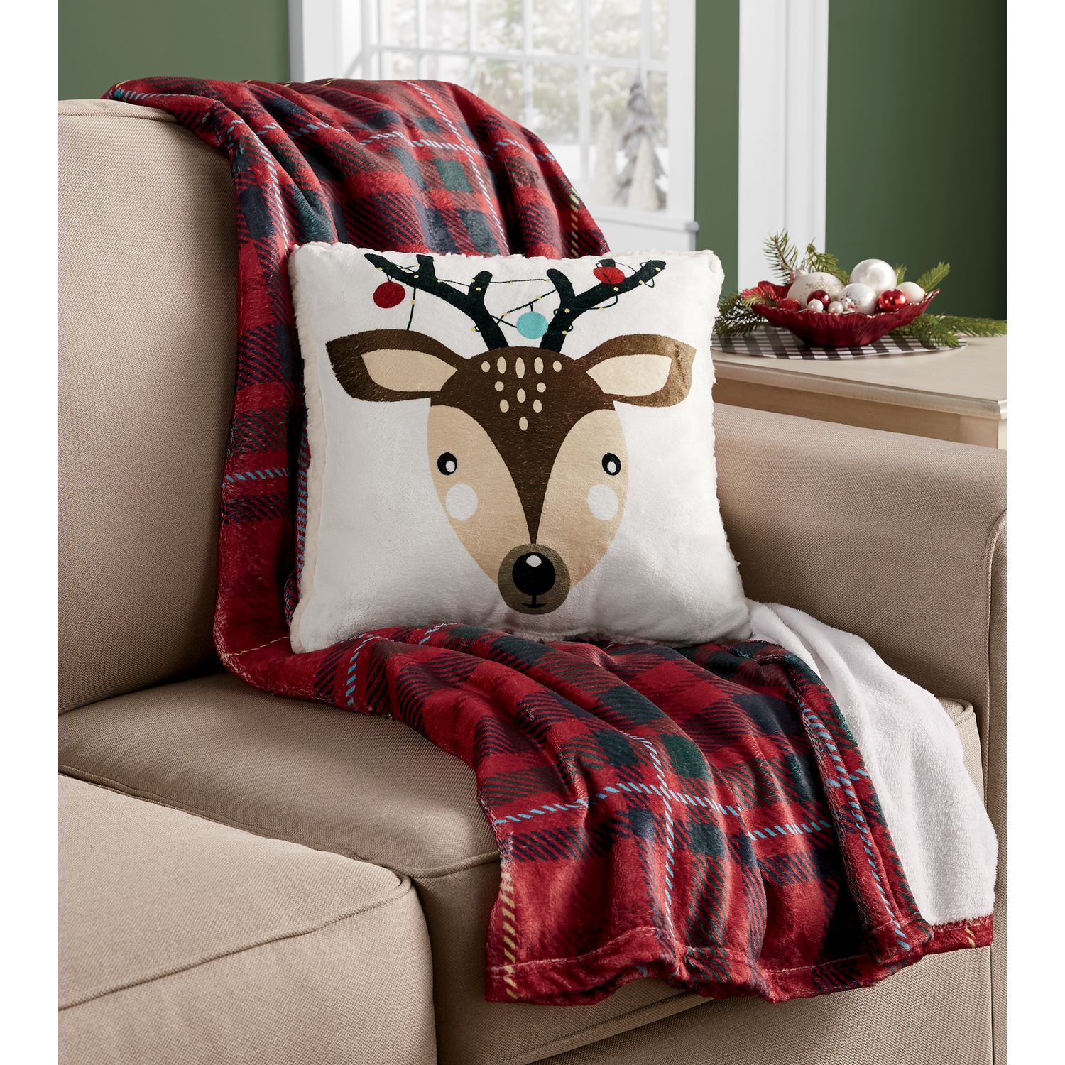 Large plush throw sale pillows