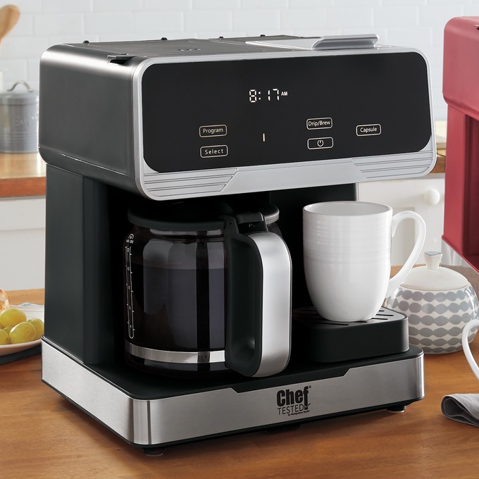 Chef Tested 2-Way Digital Coffee Maker, Black, large