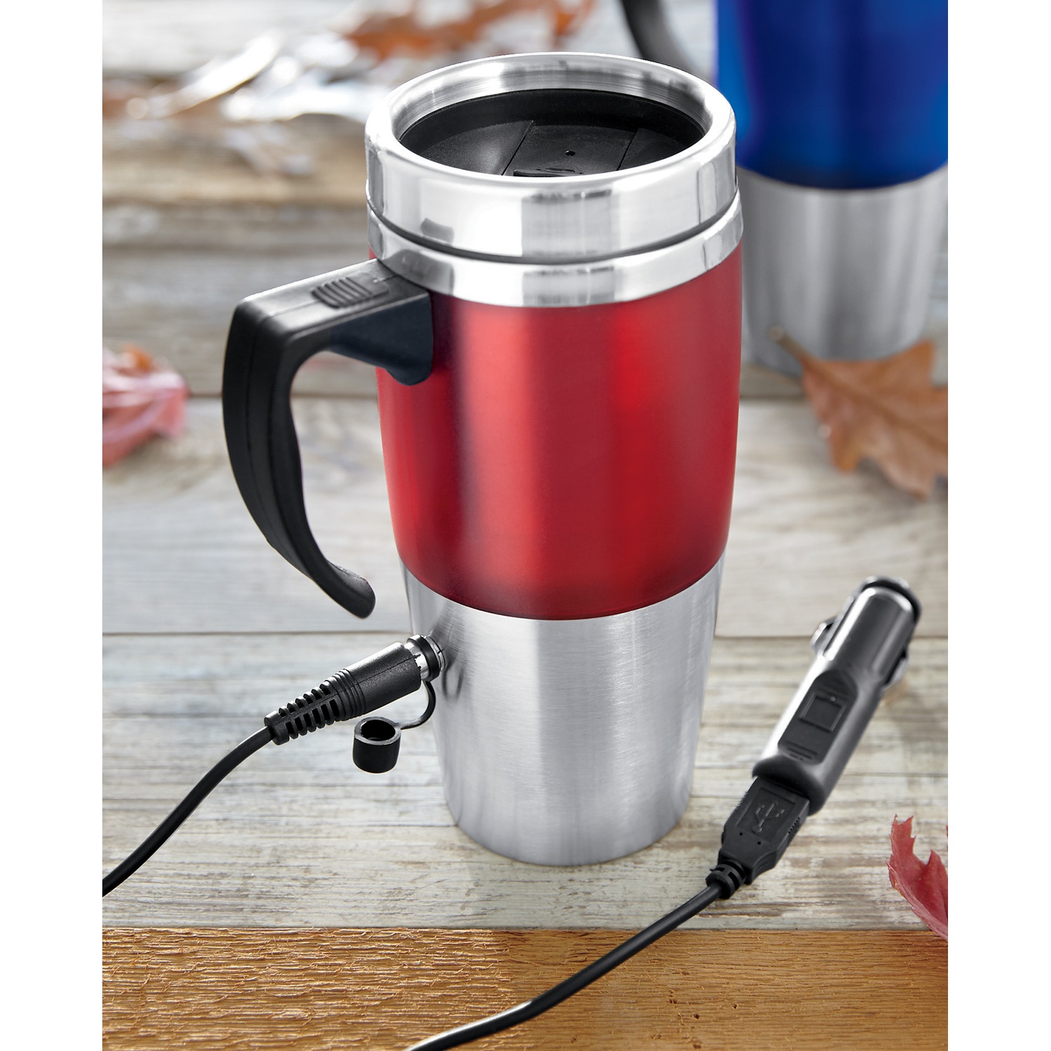 Heated clearance travel mug
