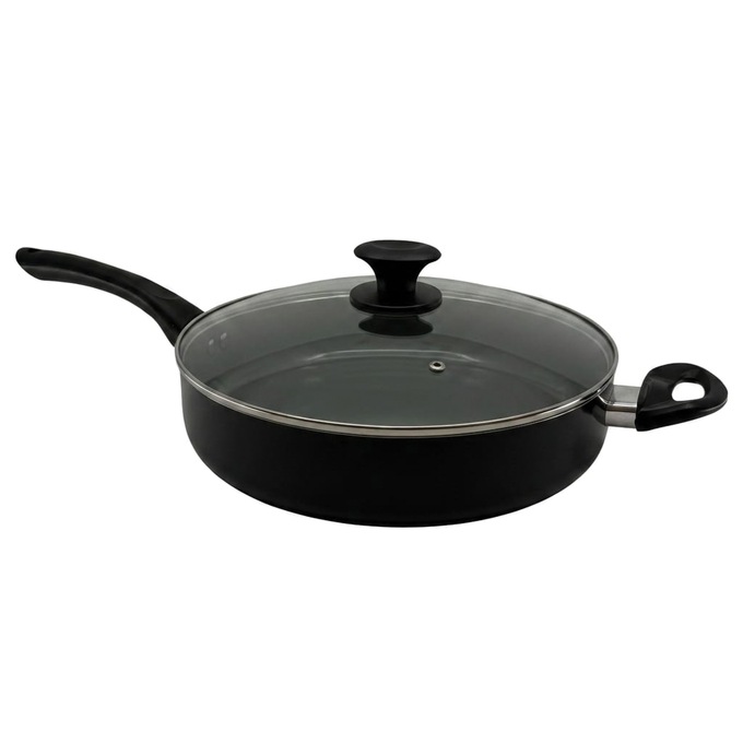 Ginny's 22-Piece Ceramic Cookware Set, Black, large