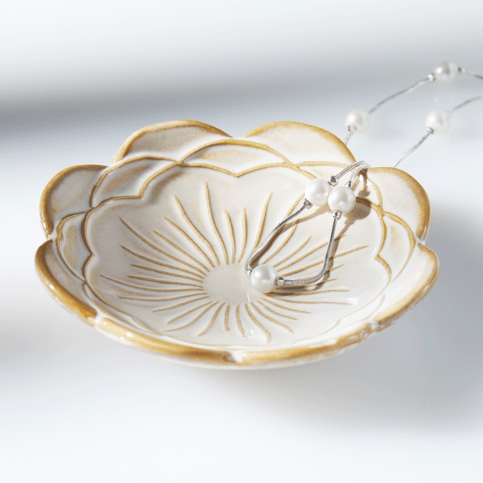 Round Floral Trinket Dish, Multi, large