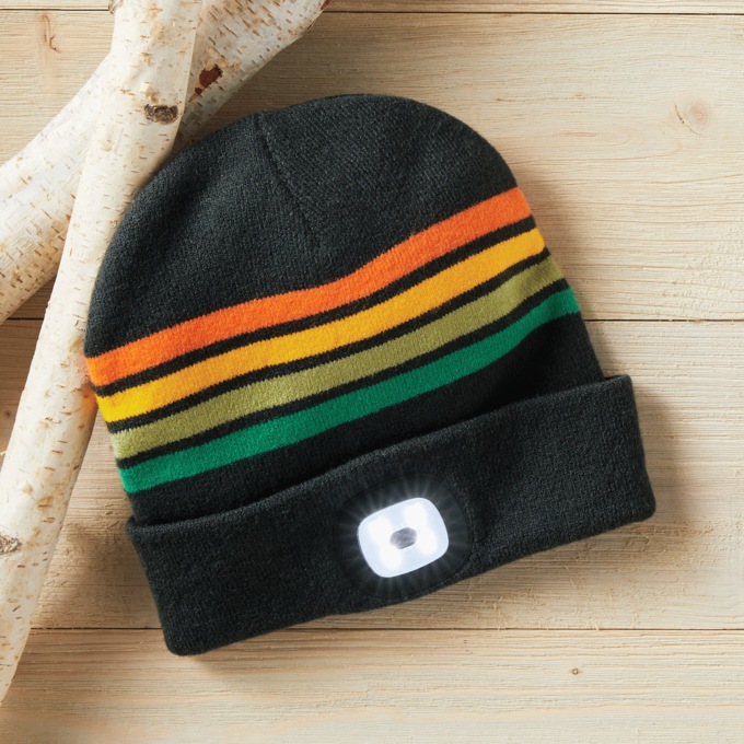 Night Scout LED Beanie, Stripe, large