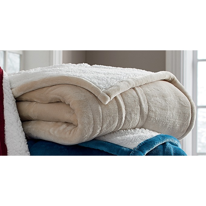 Westinghouse Reversible Plush Sherpa Heated Throw, , large