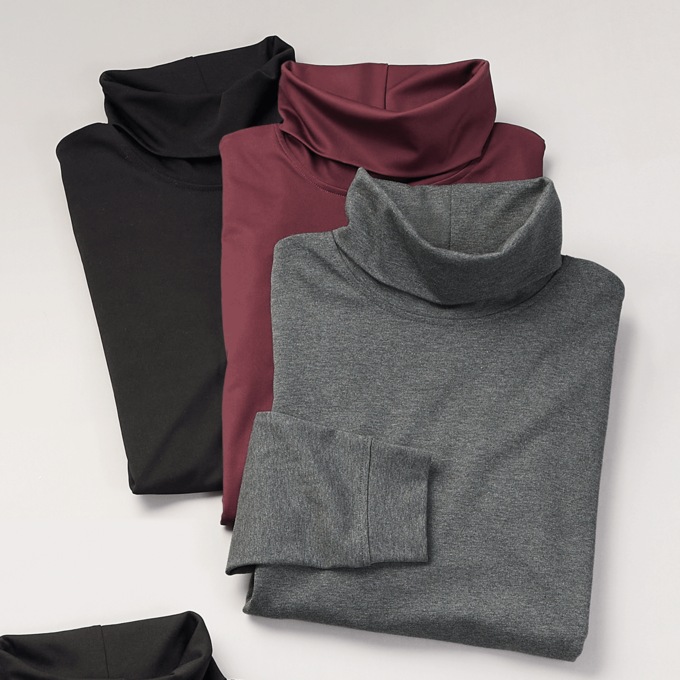 3-Pack Turtleneck Set, Wine Gray Heather Black, large