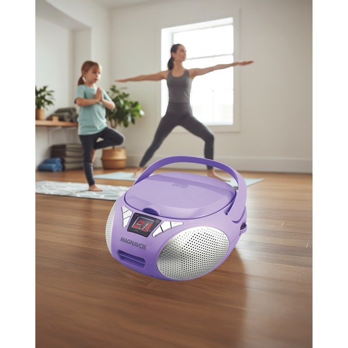 Magnavox Portable CD Boombox, Purple, large
