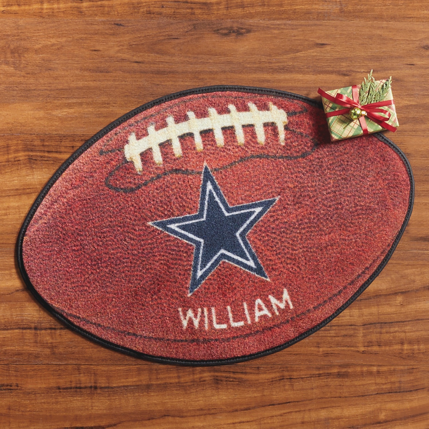 Personalized NFL Football Rug Swiss Colony