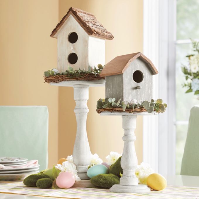 Set of 2 Birdhouses on Pedestal, , large