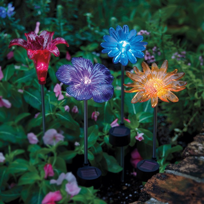 Set of 4 Solar Flowers, , large
