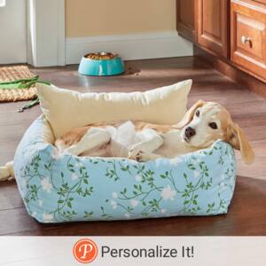 Small Flower Print Pet Bed, , large