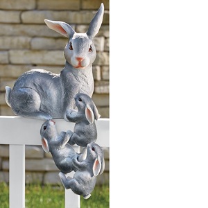 Bunny Family Peekaboo Statue, , large