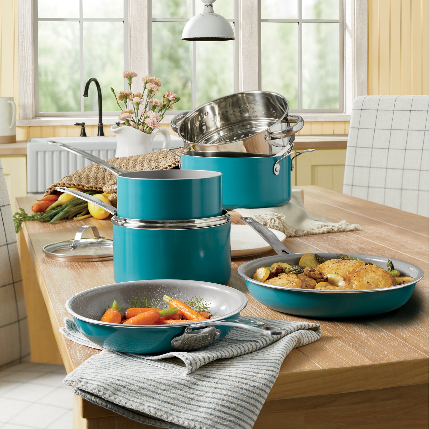 Gotham Steel Aqua Blue 10 Piece Nonstick Cookware Set