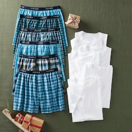 Men's 6-Pack of Hanes Undershirts and PJ Boxer Shorts, , large