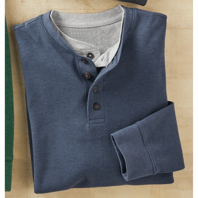 Thermal Henley, Blue Heather, large