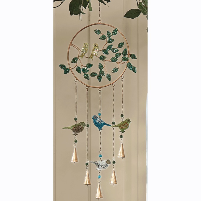 Beaded Bird Wind Chime, , large