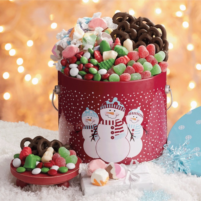 Snowman Pail of Treats - Delivery Included, , large